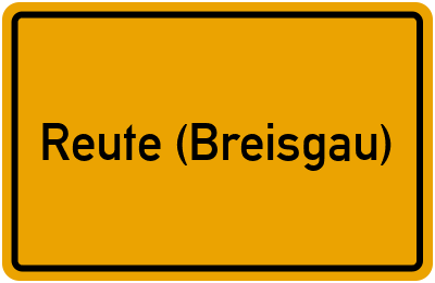 Ortsschild von Gemeinde Reute (Breisgau) in Baden-Württemberg