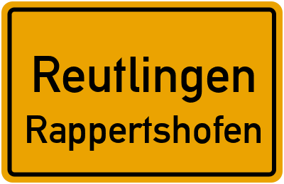 Straßenverzeichnis Reutlingen Rappertshofen