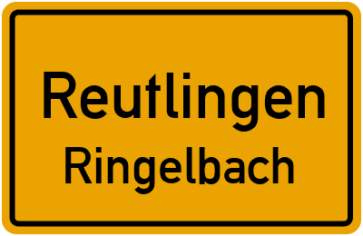 Ortsschild Reutlingen Ringelbach