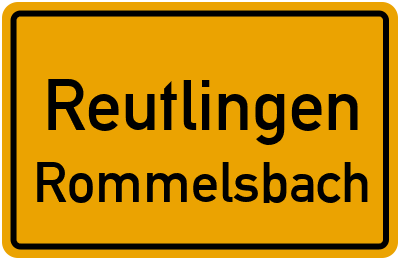 Ortsschild Reutlingen Rommelsbach