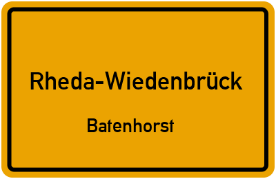 Ortsschild Rheda-Wiedenbrück Batenhorst