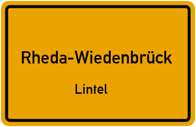Ortsschild Rheda-Wiedenbrück Lintel