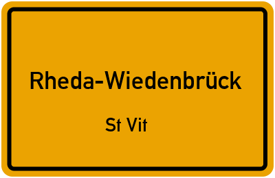 Ortsschild Rheda-Wiedenbrück St Vit