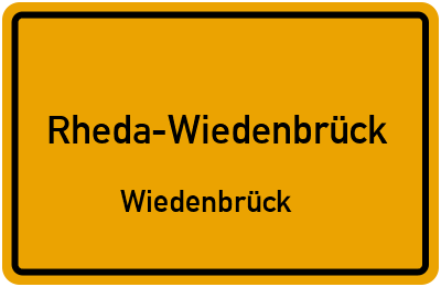 Ortsschild Rheda-Wiedenbrück Wiedenbrück