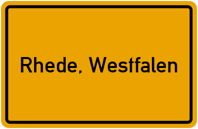 Ortsschild von Stadt Rhede, Westfalen in Nordrhein-Westfalen