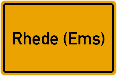 Ortsschild von Gemeinde Rhede (Ems) in Niedersachsen