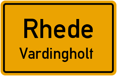 Ortsschild Rhede Vardingholt