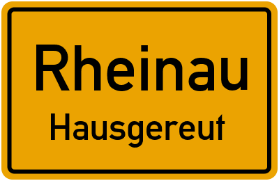 Ortsschild Rheinau Hausgereut