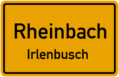 Straßenverzeichnis Rheinbach Irlenbusch