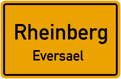 Ortsschild Rheinberg Eversael