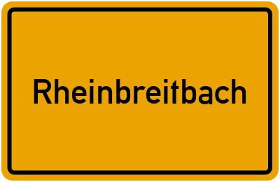 Ortsschild von Gemeinde Rheinbreitbach in Rheinland-Pfalz