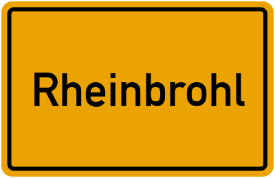 Ortsschild von Gemeinde Rheinbrohl in Rheinland-Pfalz