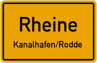Ortsschild Rheine Kanalhafen/Rodde