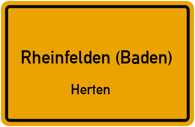 Ortsschild Rheinfelden (Baden) Herten