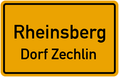 Straßenverzeichnis Rheinsberg Dorf Zechlin