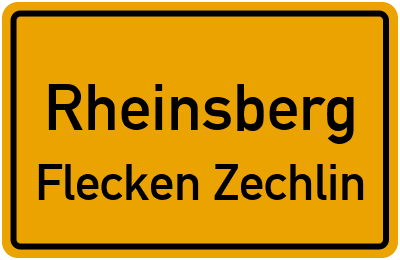 Straßenverzeichnis Rheinsberg Flecken Zechlin