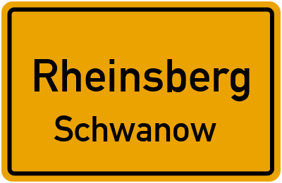 Straßenverzeichnis Rheinsberg Schwanow