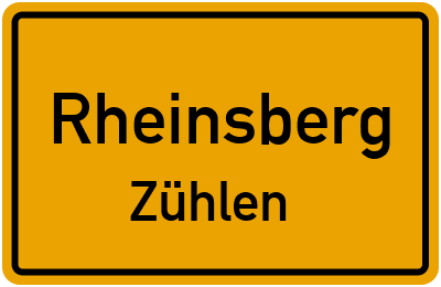 Straßenverzeichnis Rheinsberg Zühlen
