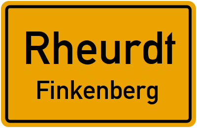 Ortsschild Rheurdt Finkenberg