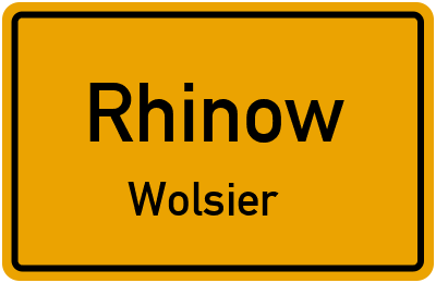 Straßenverzeichnis Rhinow Wolsier
