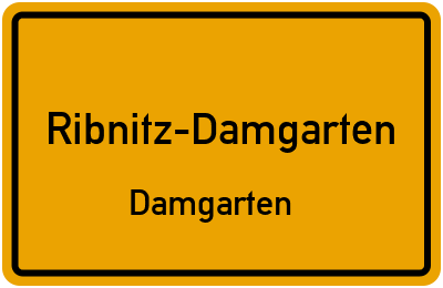 Ortsschild Ribnitz-Damgarten Damgarten