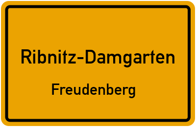 Ortsschild Ribnitz-Damgarten Freudenberg