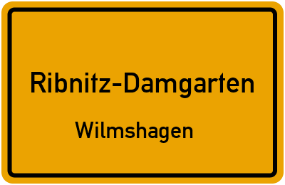 Ortsschild Ribnitz-Damgarten Wilmshagen