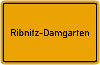 Ortsschild von Ribnitz-Damgarten in Mecklenburg-Vorpommern