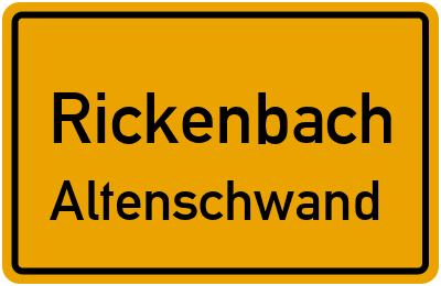 Straßenverzeichnis Rickenbach Altenschwand