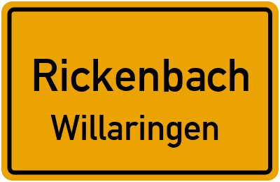 Ortsschild Rickenbach Willaringen