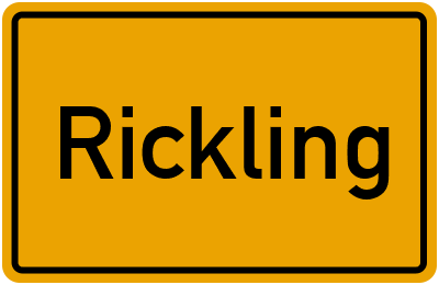 Ortsschild von Rickling in Schleswig-Holstein