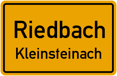 Ortsschild Riedbach Kleinsteinach