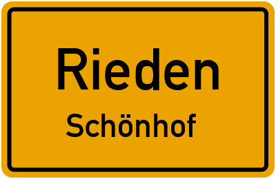 Ortsschild Rieden Schönhof
