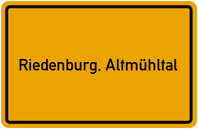 Ortsschild von Stadt Riedenburg, Altmühltal in Bayern
