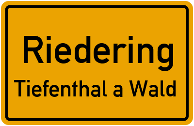 Straßenverzeichnis Riedering Tiefenthal a.Wald