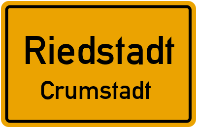 Ortsschild Riedstadt Crumstadt