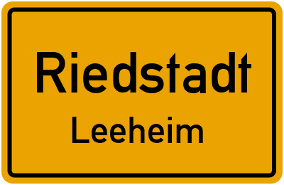 Ortsschild Riedstadt Leeheim