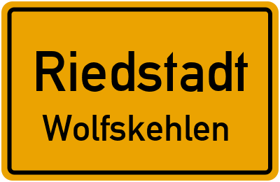 Ortsschild Riedstadt Wolfskehlen