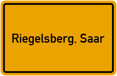 Ortsschild von Gemeinde Riegelsberg, Saar in Saarland