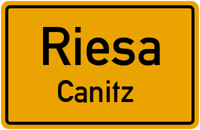 Ortsschild Riesa Canitz