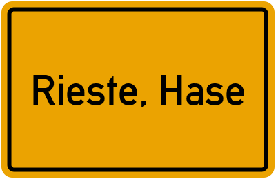Ortsschild von Gemeinde Rieste, Hase in Niedersachsen