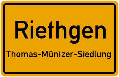 Straßenverzeichnis Riethgen Thomas-Müntzer-Siedlung