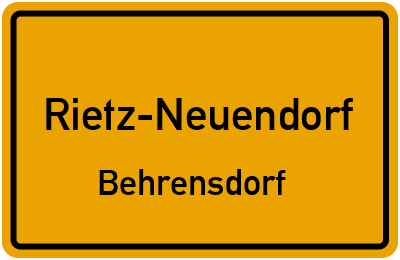 Straßenverzeichnis Rietz-Neuendorf Behrensdorf