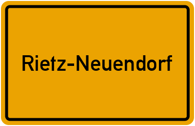 Ortsschild von Gemeinde Rietz-Neuendorf in Brandenburg
