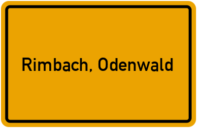 Ortsschild von Gemeinde Rimbach, Odenwald in Hessen