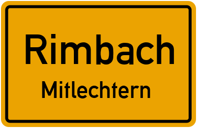 Ortsschild Rimbach Mitlechtern