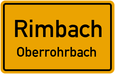 Ortsschild Rimbach Oberrohrbach