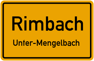 Straßenverzeichnis Rimbach Unter-Mengelbach