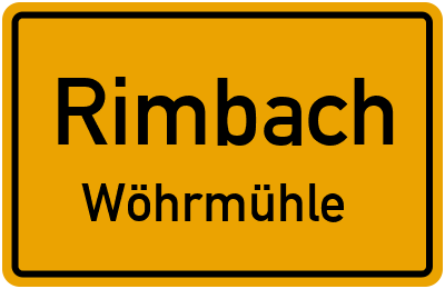 Ortsschild Rimbach Wöhrmühle