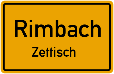 Ortsschild Rimbach Zettisch